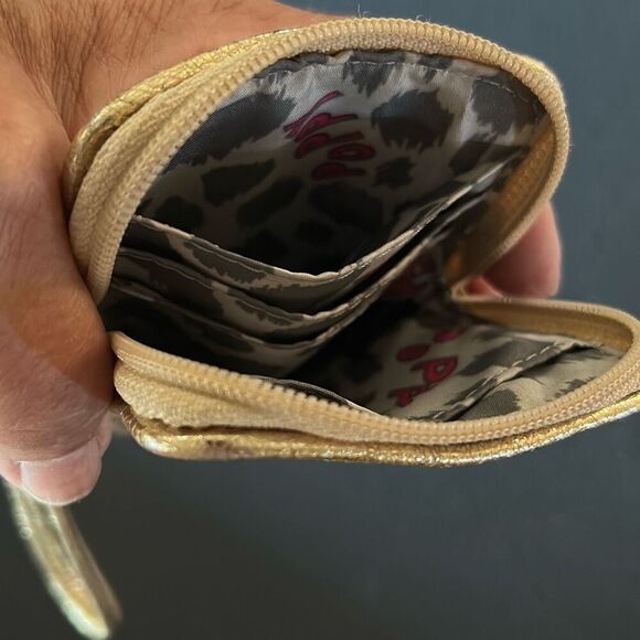 COACH Gold Metallic Poppy Wristlet - Picture 5 of 6